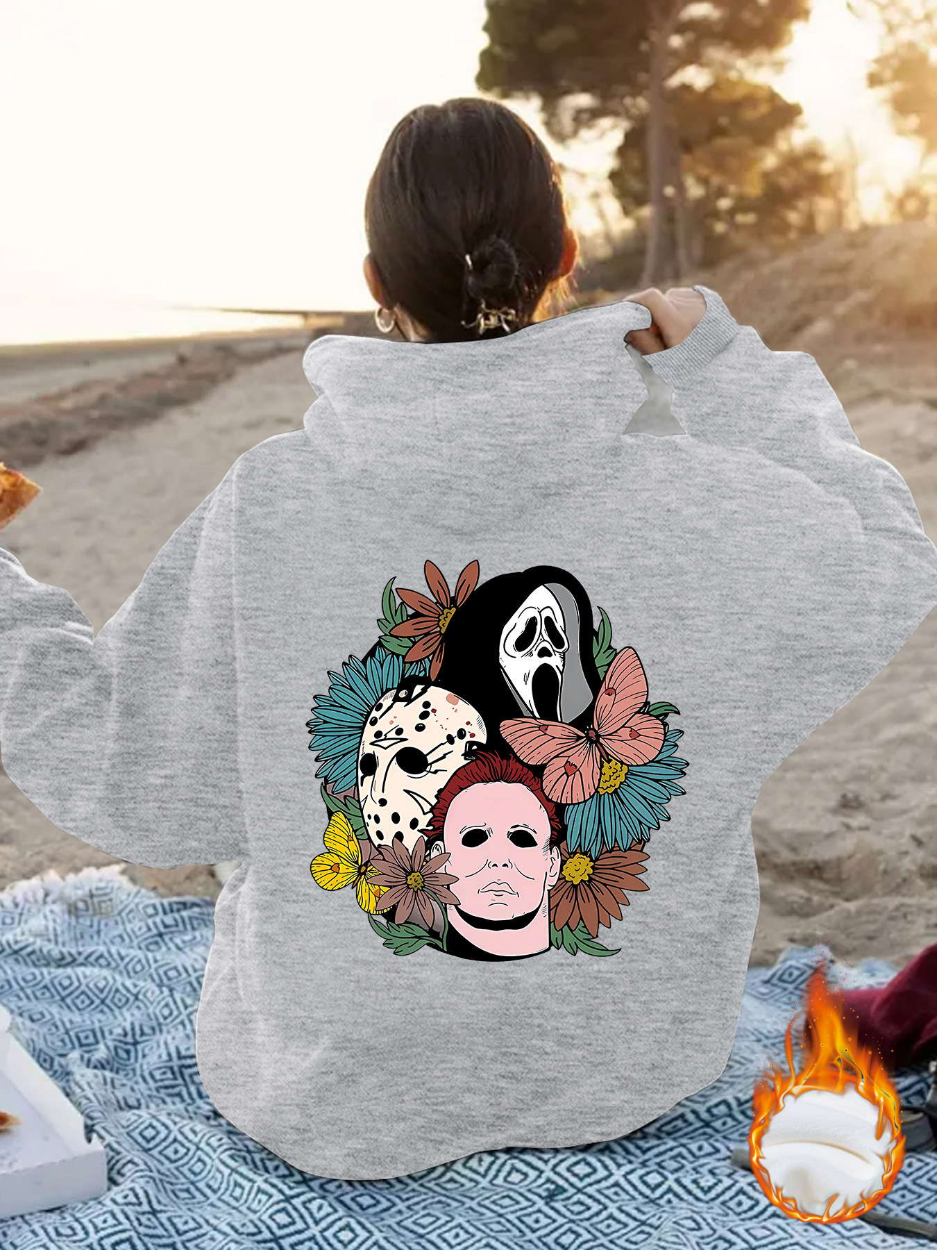 Loose hoodie Halloween hoodie - Image 9