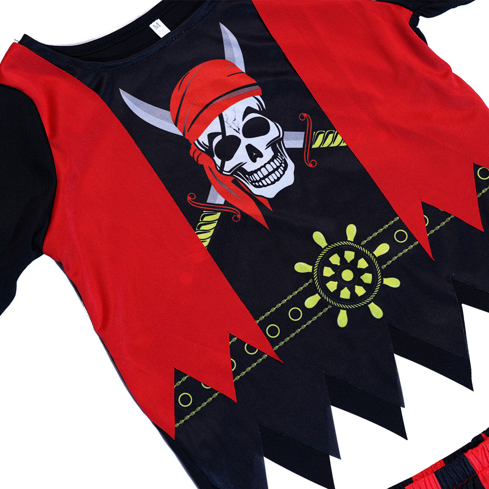 Halloween Kids Caribbean Pirate Costume Halloween Party Captain Outfit - Image 4
