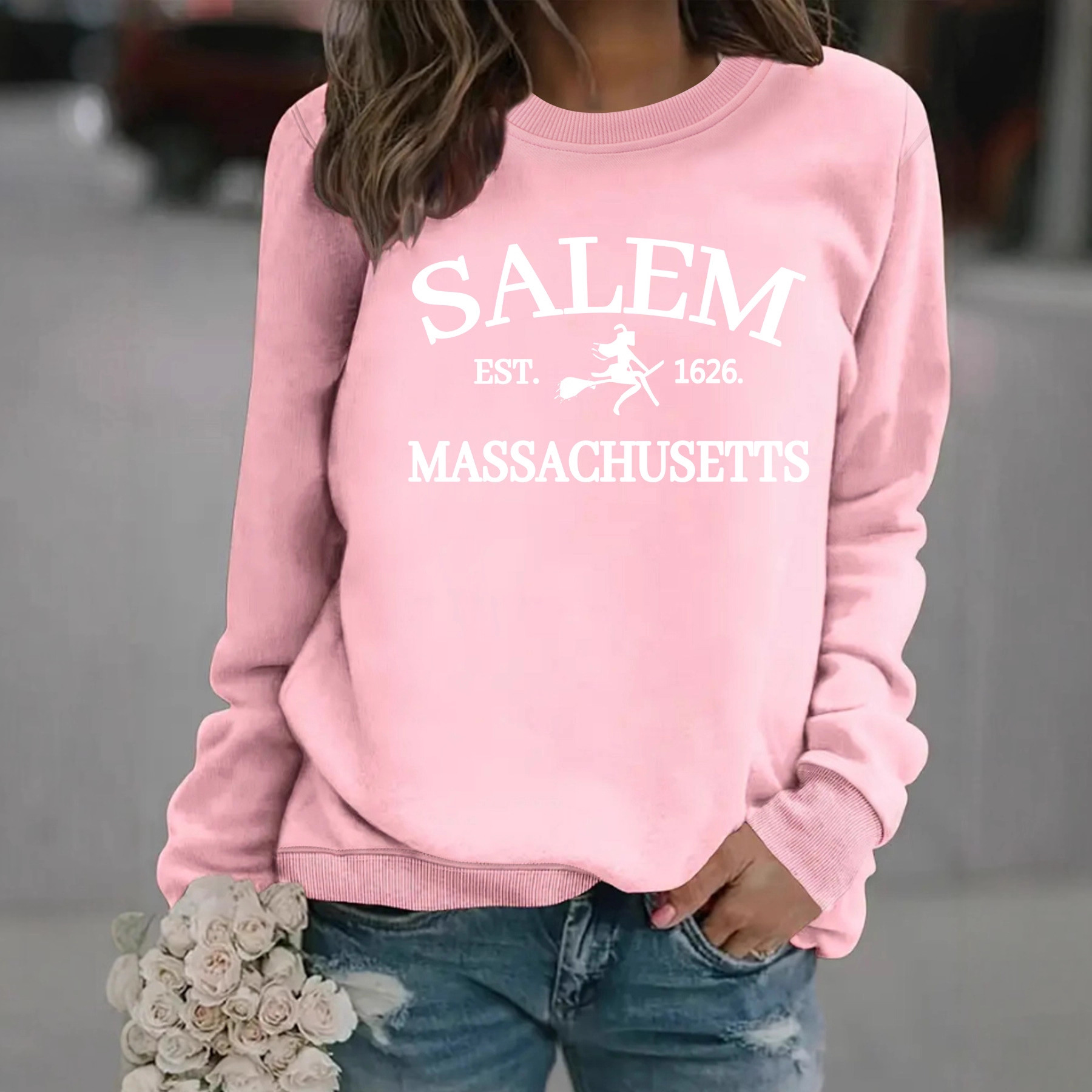 Witch print loose hoodie - Image 4