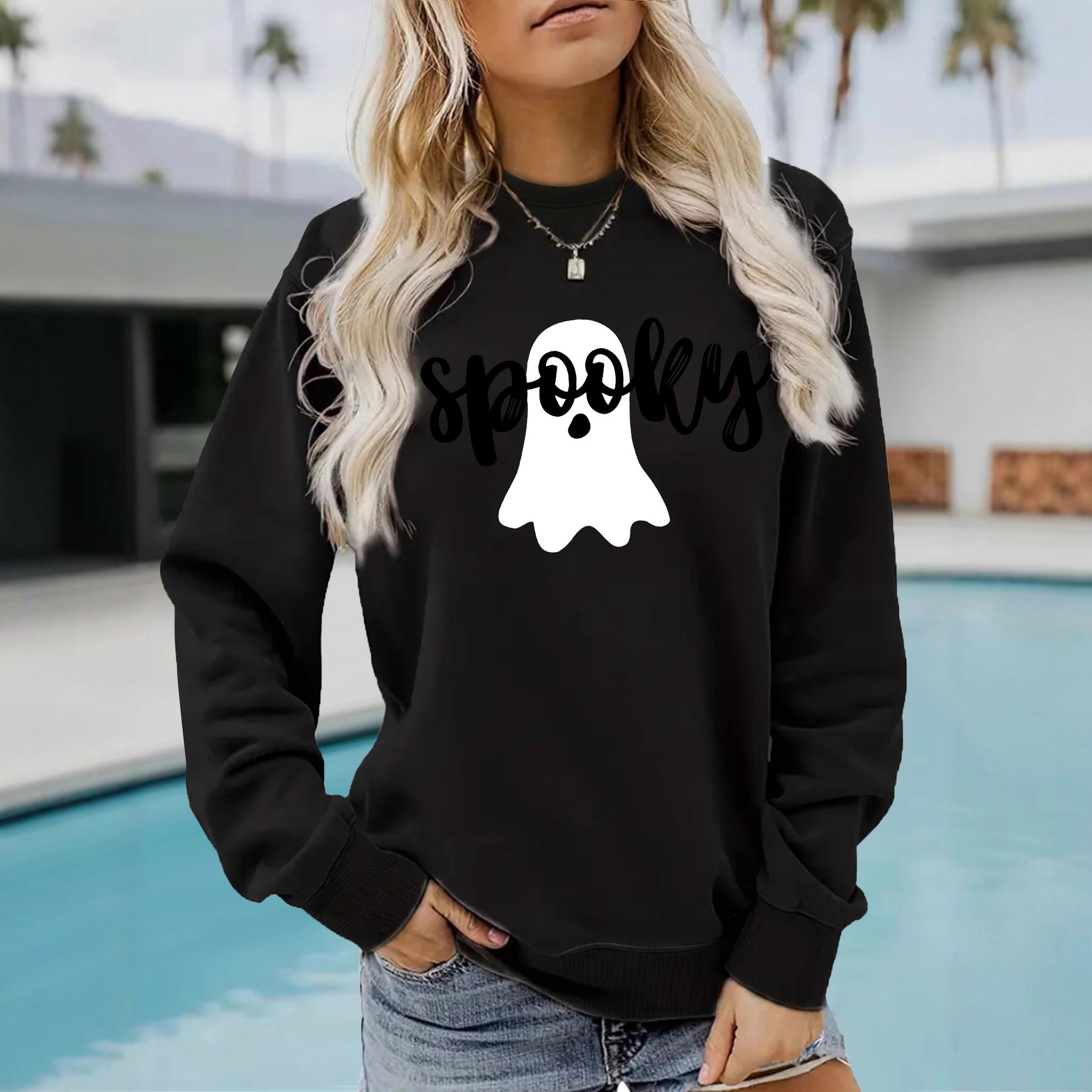 Ghost print hoodie - Image 4