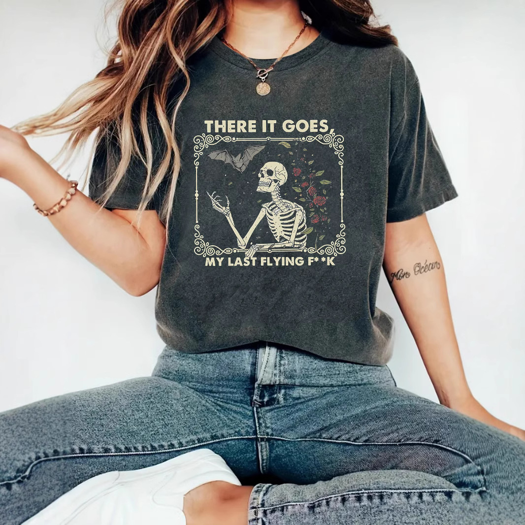 Skeleton Halloween print round neck - Image 2