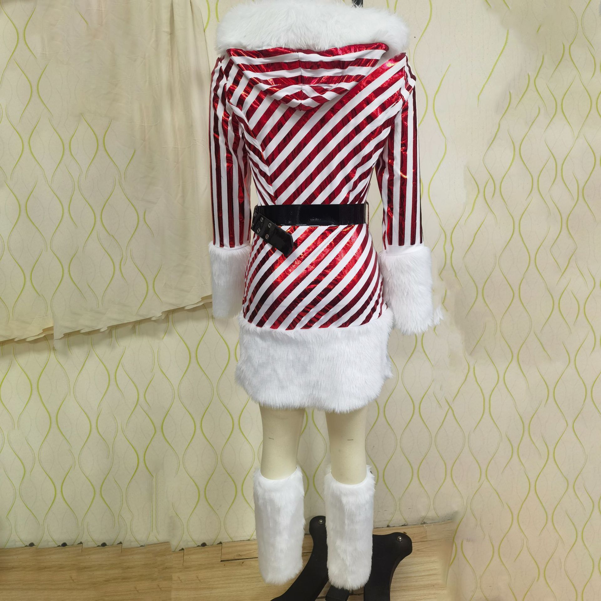 Striped Christmas costume, Christmas costume, COS costume, performance costume, foot set, Christmas costume - Image 3