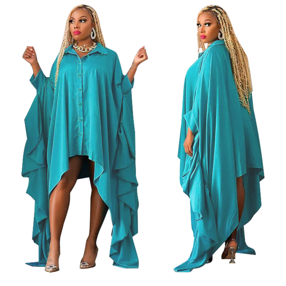 Irregular Bat Sleeve Dress - Image 4