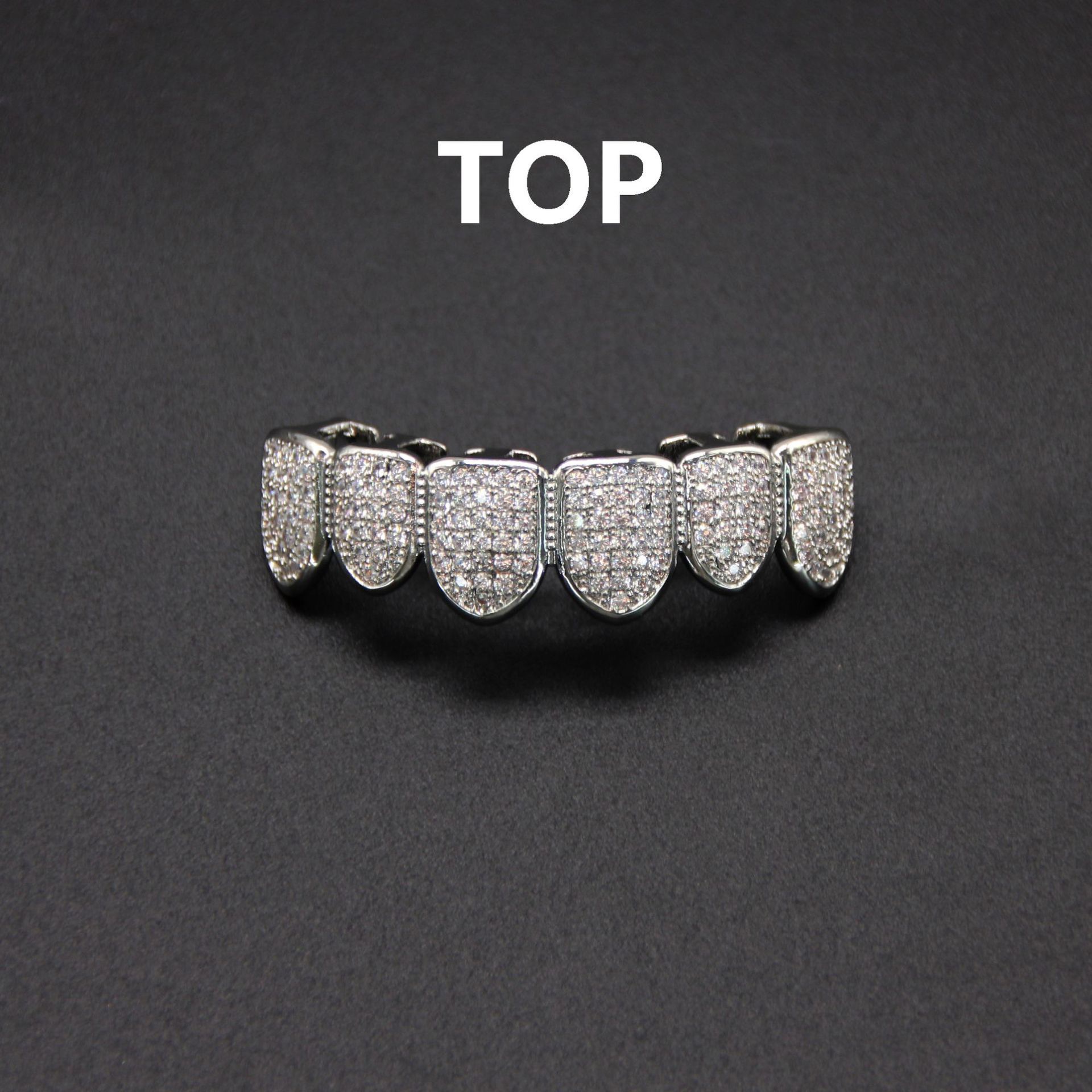 Hip hop braces with copper zircon micro inlaid with real gold Halloween teeth decoration exaggerated hiphopgrills - Image 7