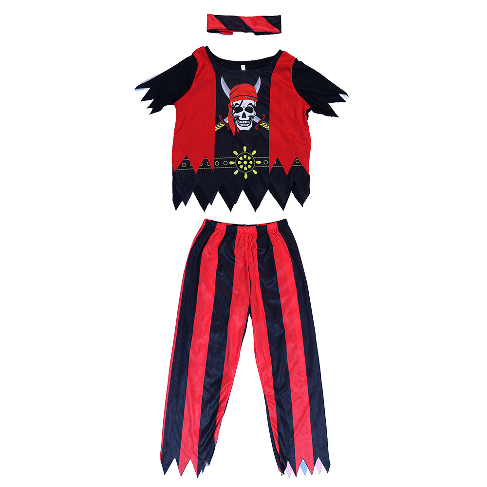 Halloween Kids Caribbean Pirate Costume Halloween Party Captain Outfit - Image 5