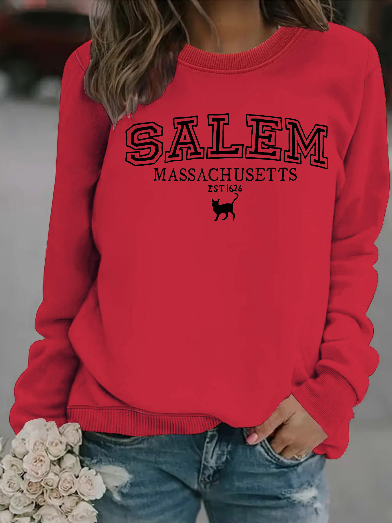 Halloween cat patterned hoodie - Image 9