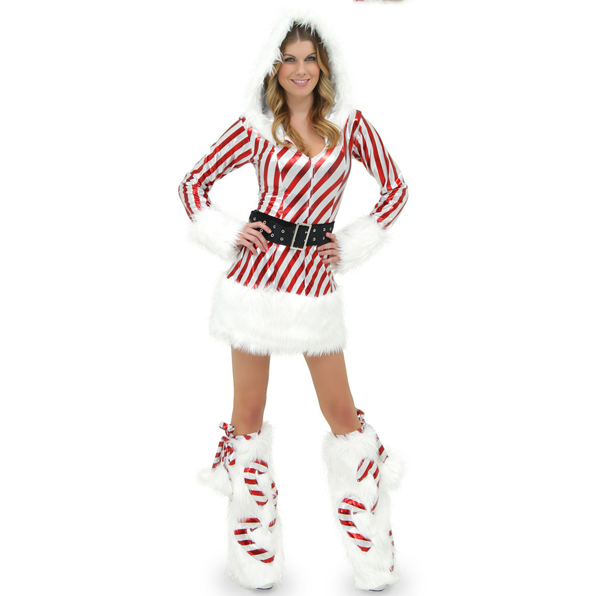 Striped Christmas costume, Christmas costume, COS costume, performance costume, foot set, Christmas costume