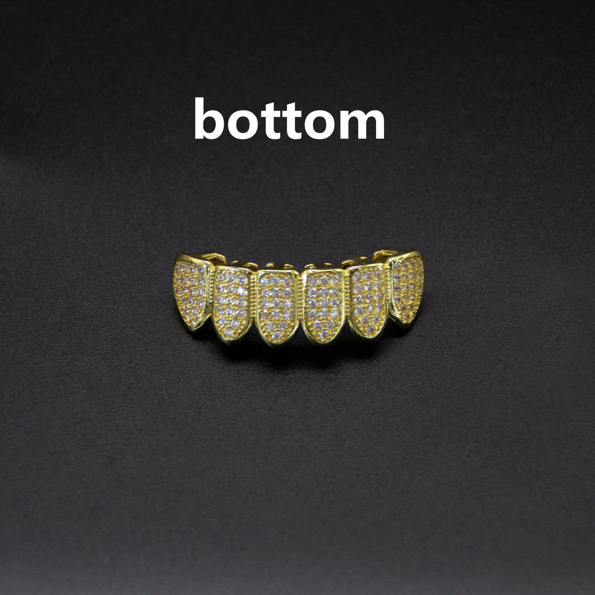 Hip hop braces with copper zircon micro inlaid with real gold Halloween teeth decoration exaggerated hiphopgrills - Image 10