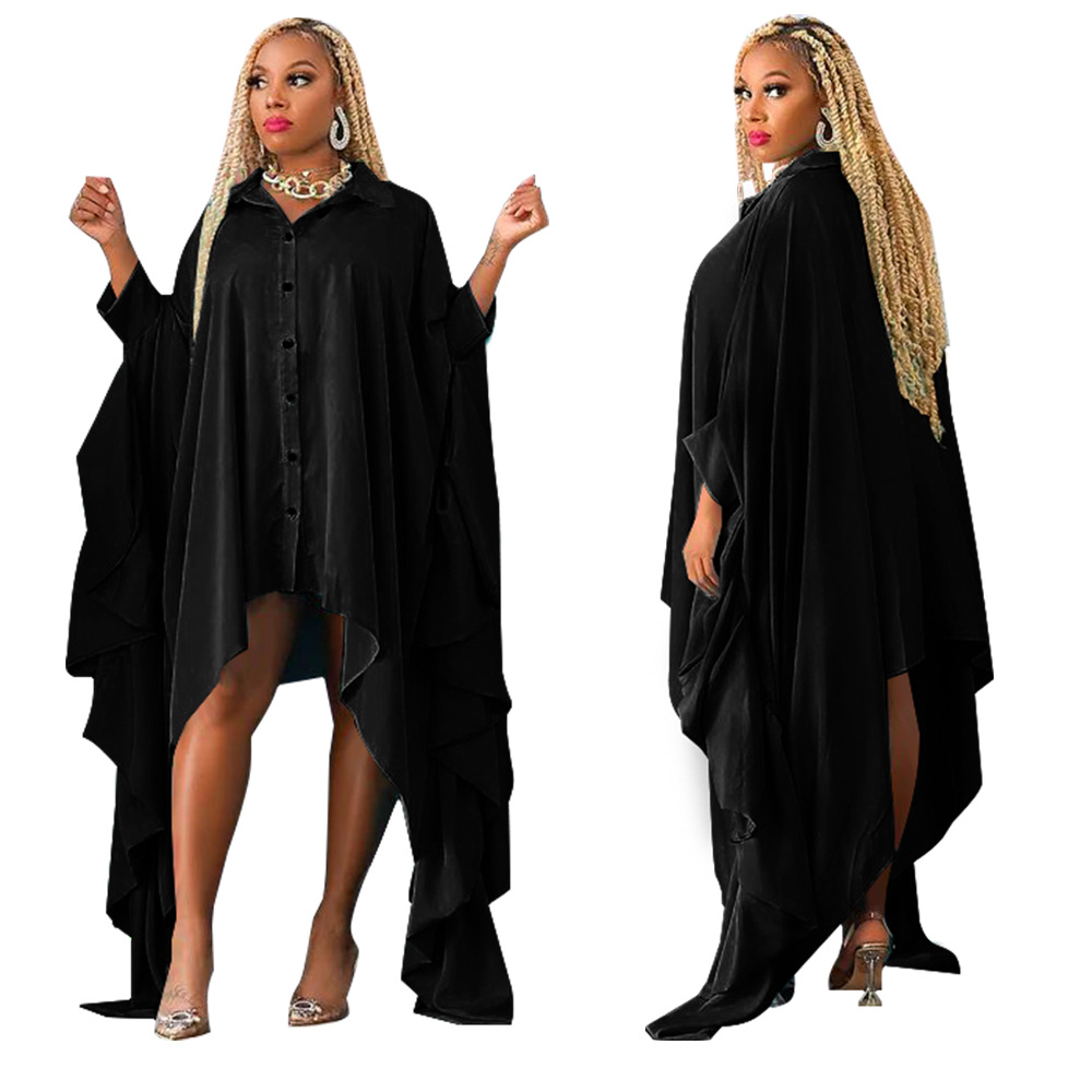 Irregular Bat Sleeve Dress - Image 5