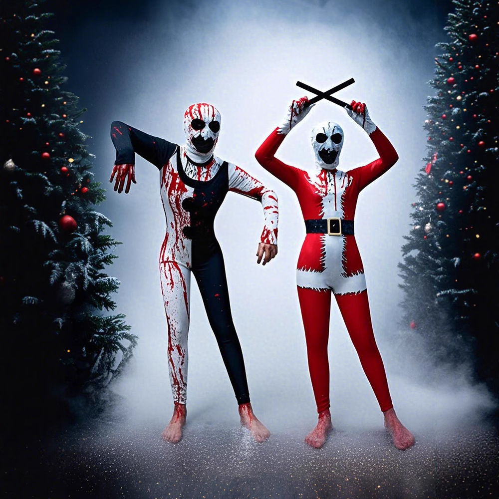 Bloody Halloween Clown Cosplay Costume for Men and Women Stage Performance Outfit