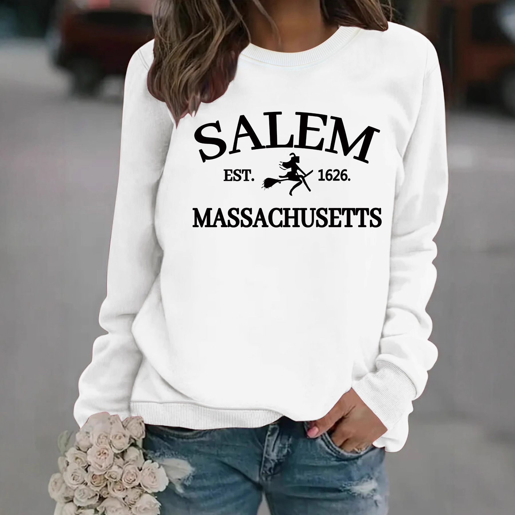 Witch print loose hoodie - Image 3