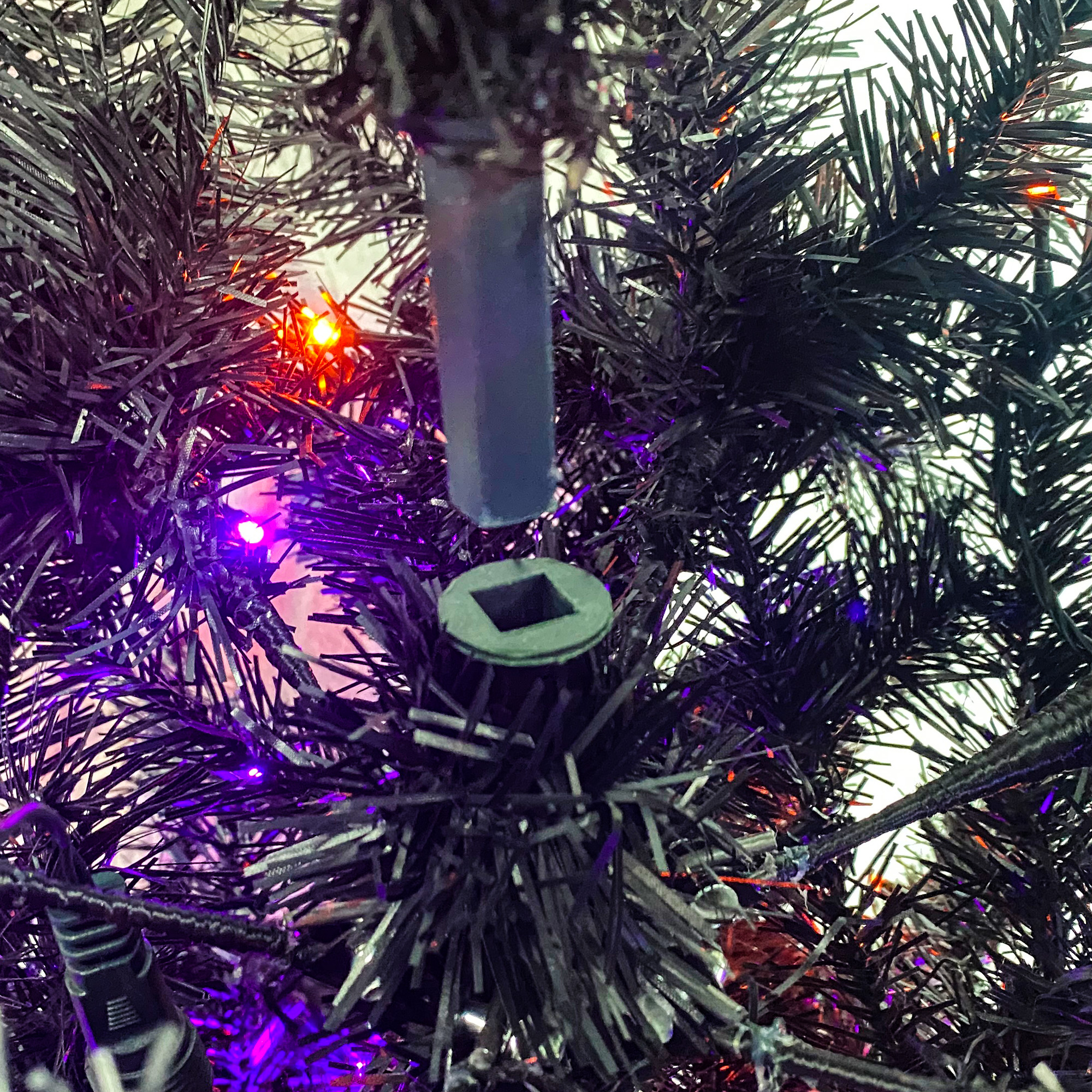 6FT artificial fir curved top Halloween tree, with 1080 lush branch tips and 300 LED lights in a Christmas and Halloween style - Image 11