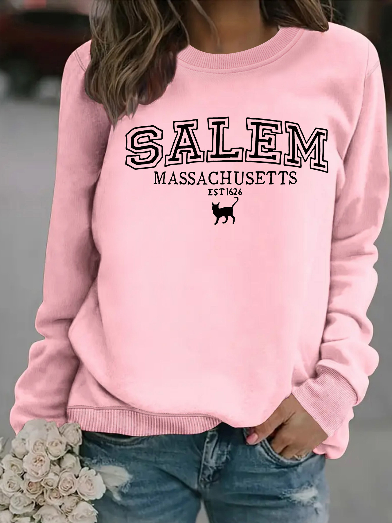Halloween cat patterned hoodie - Image 7