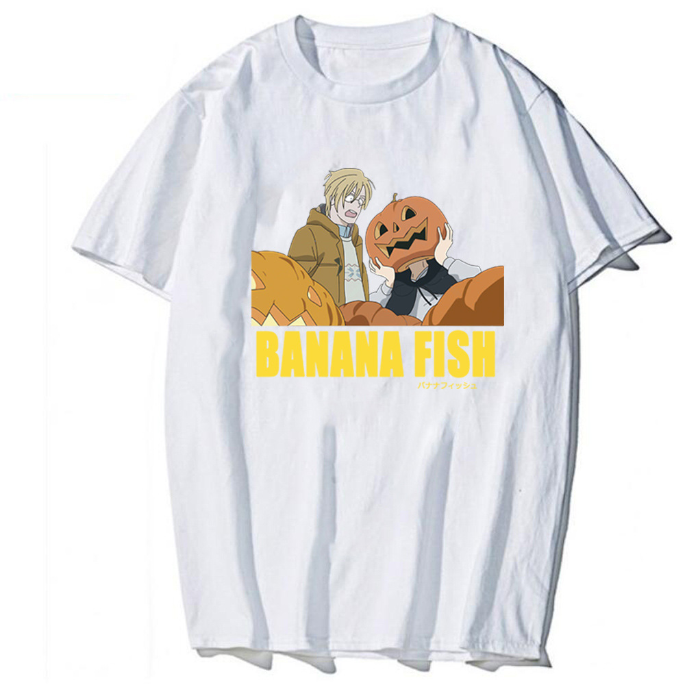 Banana Fish Halloween Printed Black Short Sleeve T-Shirt - Image 9