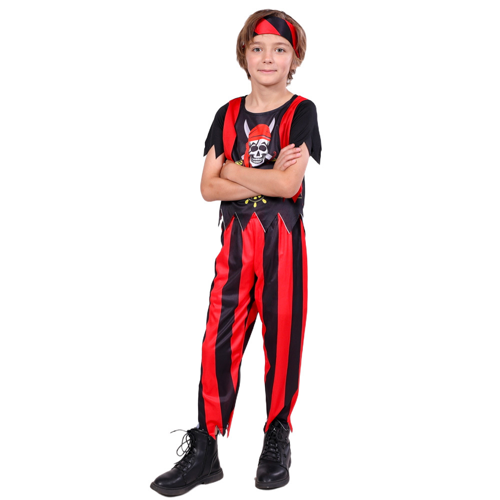 Halloween Kids Caribbean Pirate Costume Halloween Party Captain Outfit - Image 3