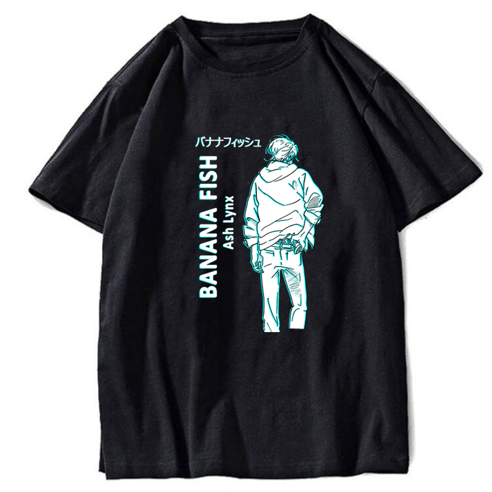 Banana Fish Halloween Printed Black Short Sleeve T-Shirt - Image 4