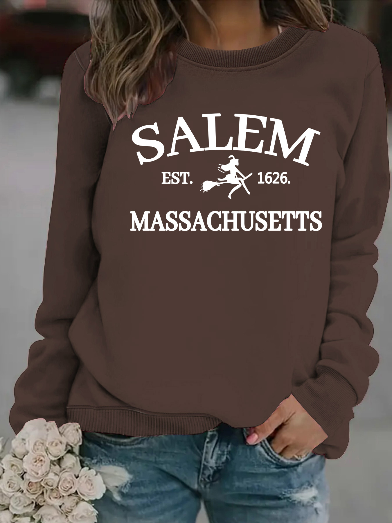 Witch print loose hoodie - Image 12