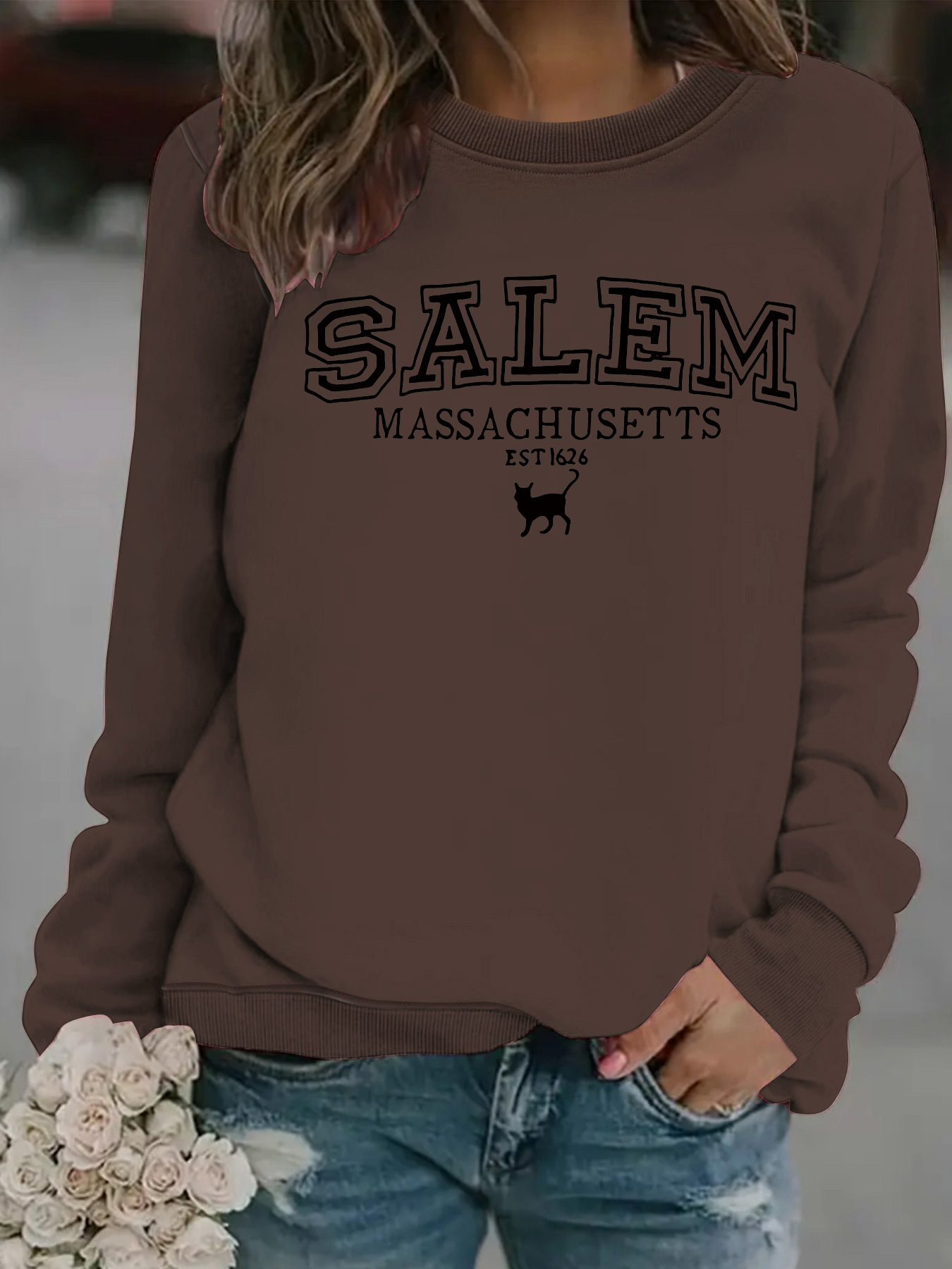 Halloween cat patterned hoodie - Image 12