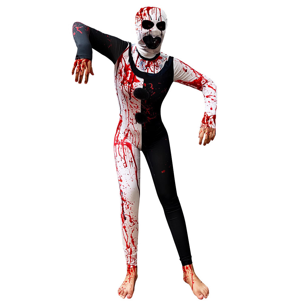 Bloody Halloween Clown Cosplay Costume for Men and Women Stage Performance Outfit - Image 2